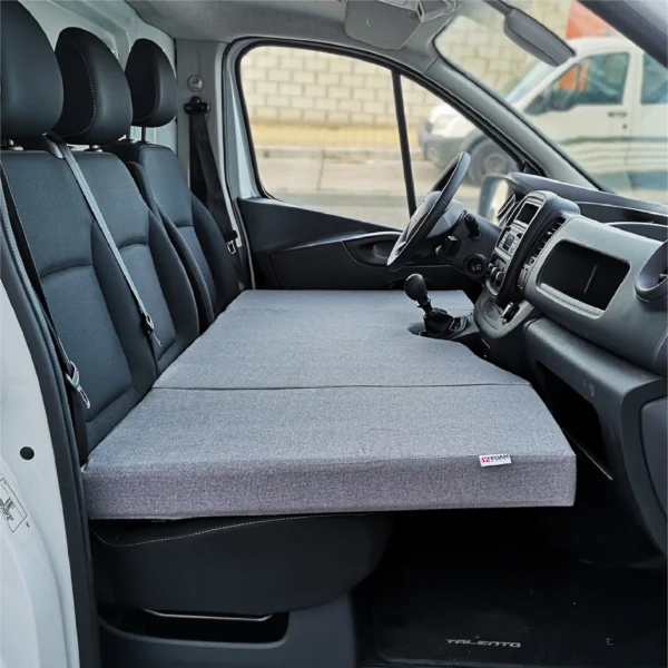 Lit cabine pliable 3 pièces pour camping-car Renault Trafic, idéal pour enfants ou animaux.